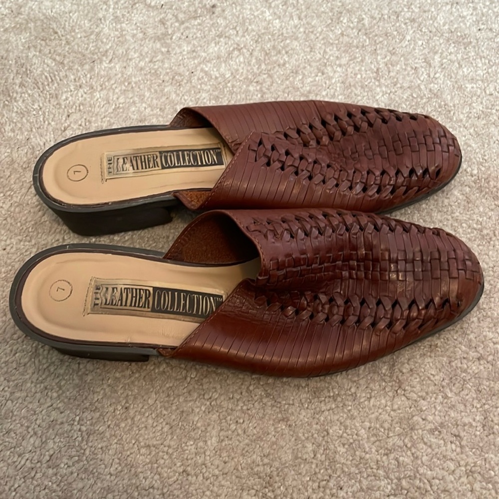 Leather slides